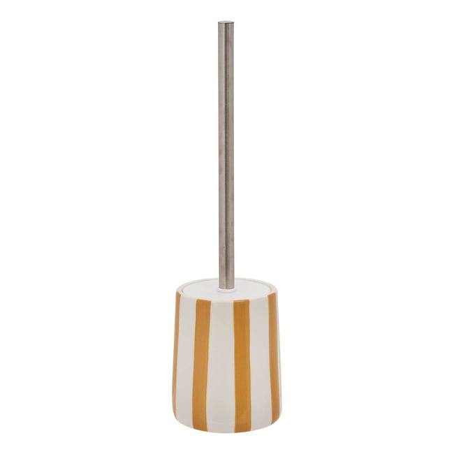 Brosse WC rayures STRIO Couleur jaune <span itemprop=