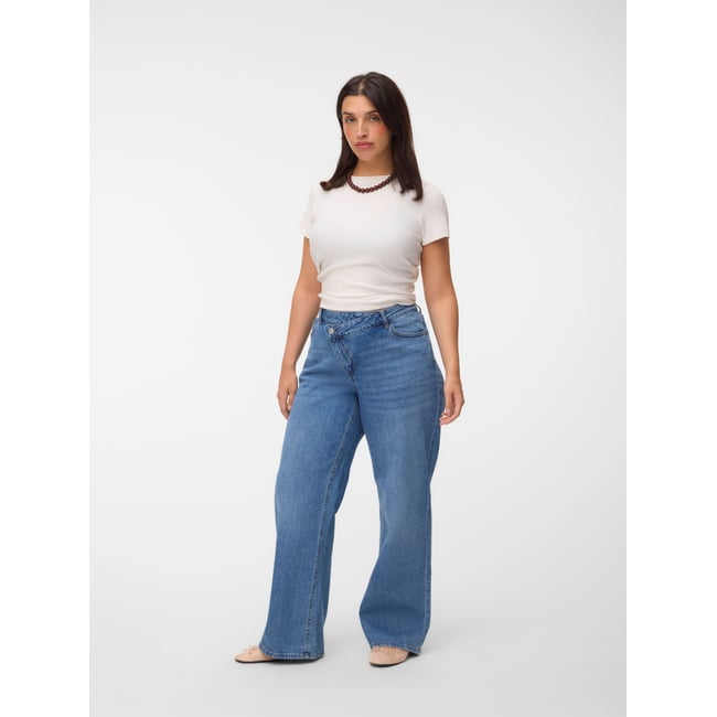 Jean À Coupe Large medium blue denim <span itemprop=