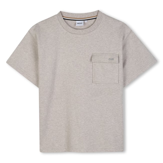 Tee-shirt manches courtes ecru chine <span itemprop=
