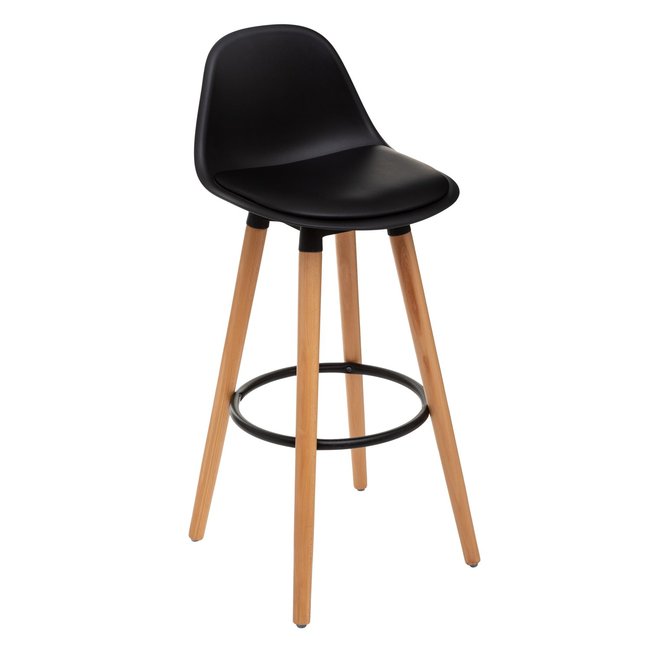4 Tabourets de bar scandi Maxon Couleur noir <span itemprop=