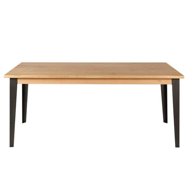Table rectangulaire chêne massif et métal 200 x 100 cm Manhattan Couleur naturel clair <span itemprop=
