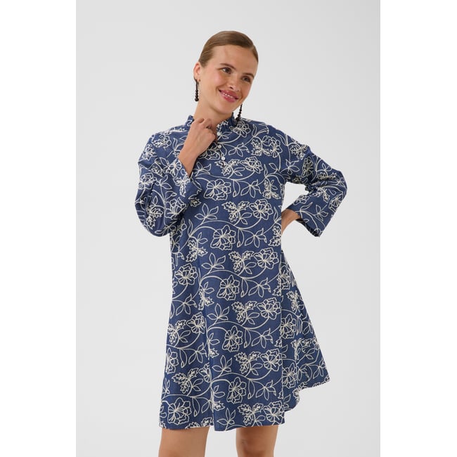 Robe bleu blue/white flower <span itemprop=