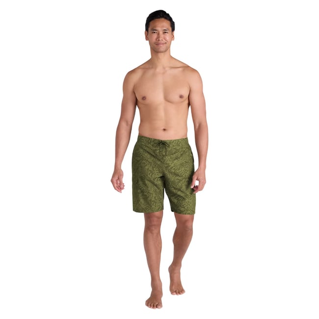 Boardshort à taille ajustable motif/style tropical OCEAN kaki <span itemprop=
