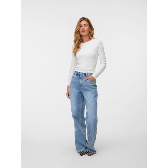 Jean À Coupe Large light blue denim <span itemprop=