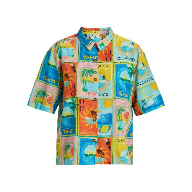 Chemise à manches courtes ATLAS ANOTHER SUN. bleu atlas atlas print <span itemprop=