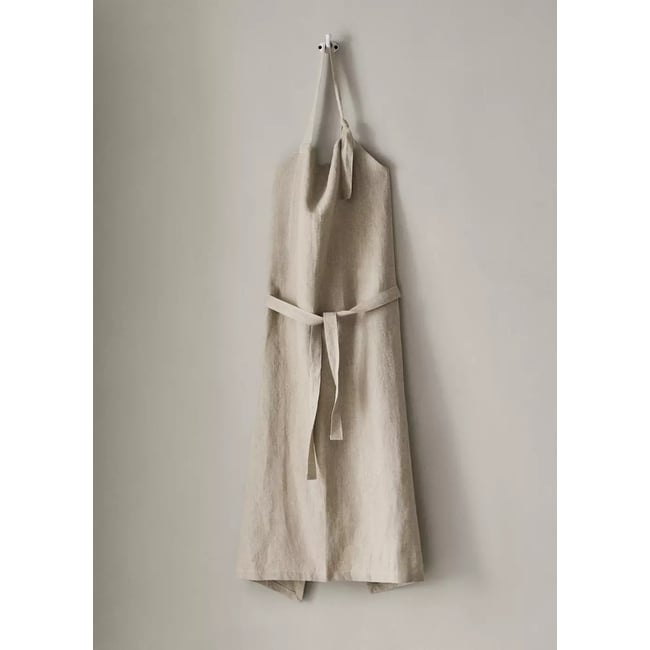 Tablier lin délavé marron clair/pastel <span itemprop=