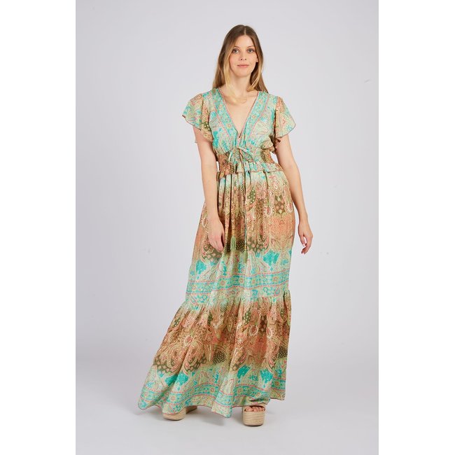 Pezenas Maxi Dress, turquoise, DERHY