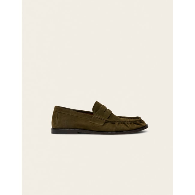 Mocassins OLIO suède kaki <span itemprop=