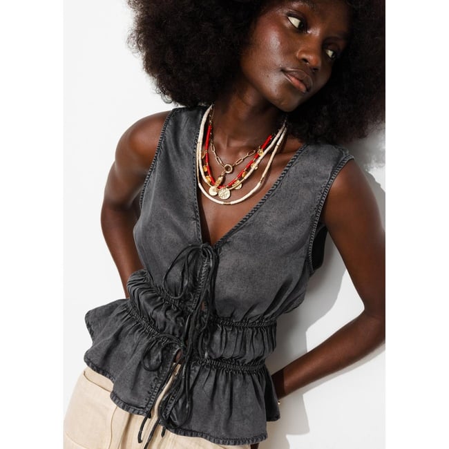 Top à nouettes en lyocell - PROMOD