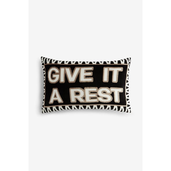 Coussin en velours give it a rest monochrome <span itemprop=