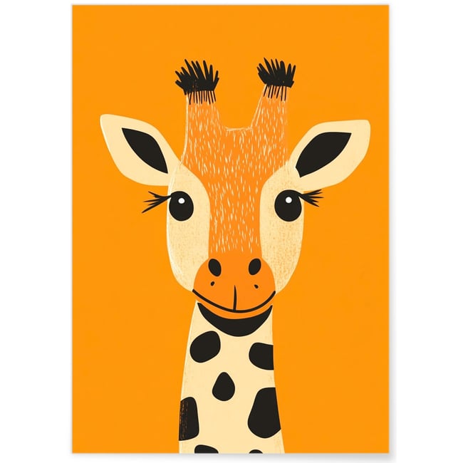 Affiche Girafe souriante Couleur blanc <span itemprop=