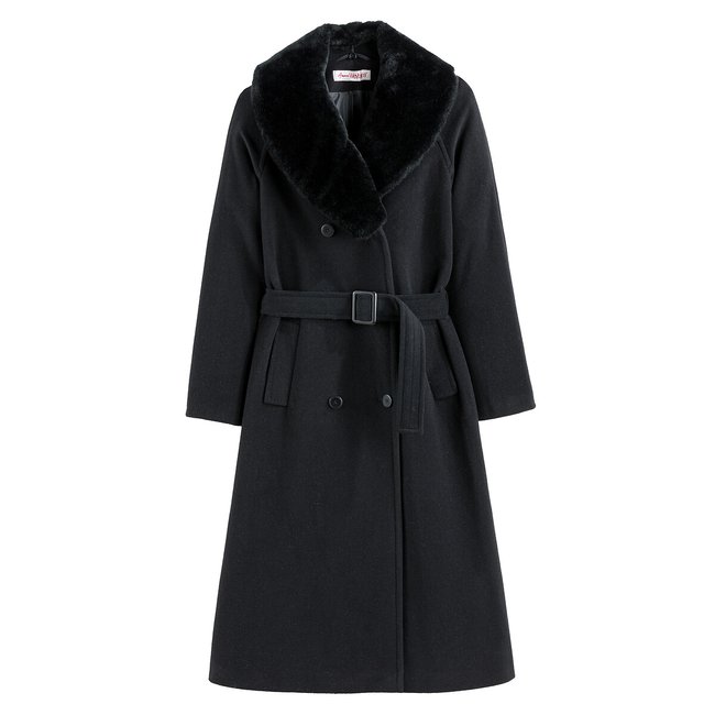Wool Mix Coat with Button Fastening - ANNE WEYBURN