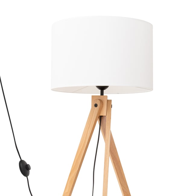 Lampadaire Tissu Blanc E27 1 Natt Couleur blanc <span itemprop=