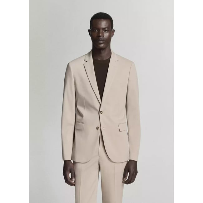 Veste costume París super slim-fit beige <span itemprop=