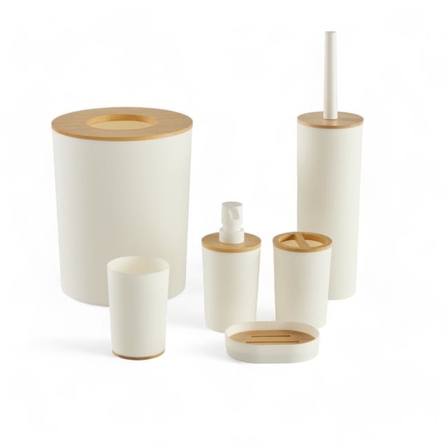Set de 6 accessoires de salle de bain et WC avec bambou BATHROOM - UTILITY