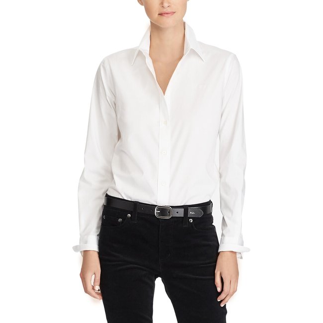 Camisa de mangas compridas branco <span itemprop=
