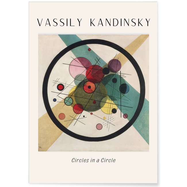 Affiche Vassily Kandinsky Circles in a Circle Couleur blanc <span itemprop=