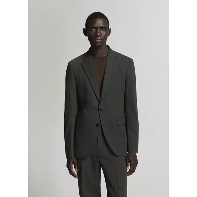 Veste costume Milán slim-fit kaki <span itemprop=