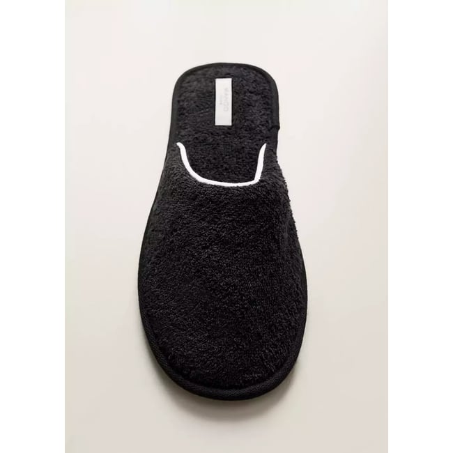 Baskets en tissu éponge avec détail passepoilé noir <span itemprop=
