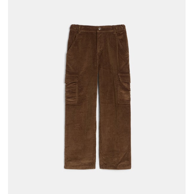 Pantalon tontunis bis en velours côtelé de coton bio marron <span itemprop=
