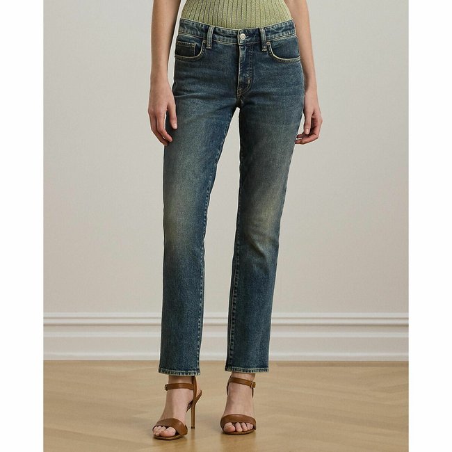Jean droit longueur cheville denim <span itemprop=