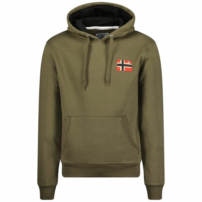Sweat à capuche Fondant kaki <span itemprop=
