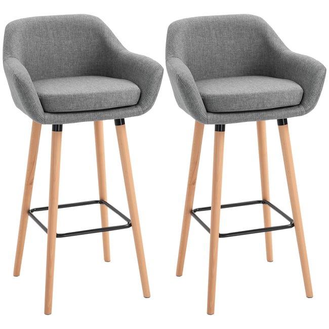 Tabouret de bar Lin Gris foncé Couleur gris foncé <span itemprop=