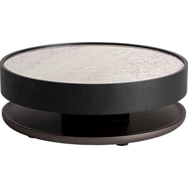 Table basse art déco en verre texturé et bois Couleur bois marron teinté verre ambré <span itemprop=