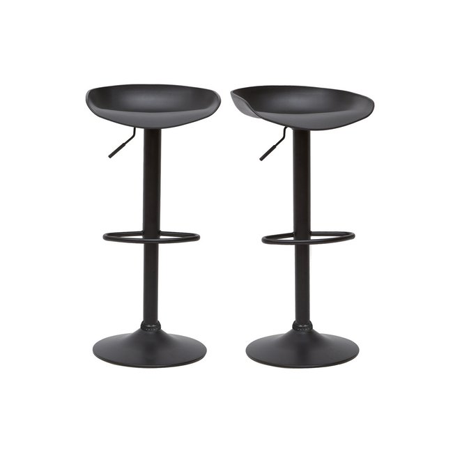 Tabourets de bar réglables design noirs H65 cm (lot de 2) PEBBLE Couleur noir <span itemprop=