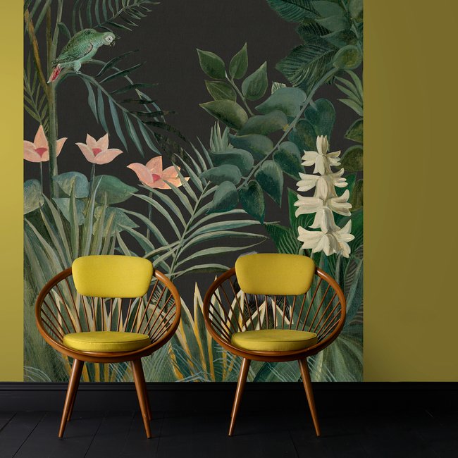 Papier peint panoramique Buisson Jungle Couleur vert <span itemprop=