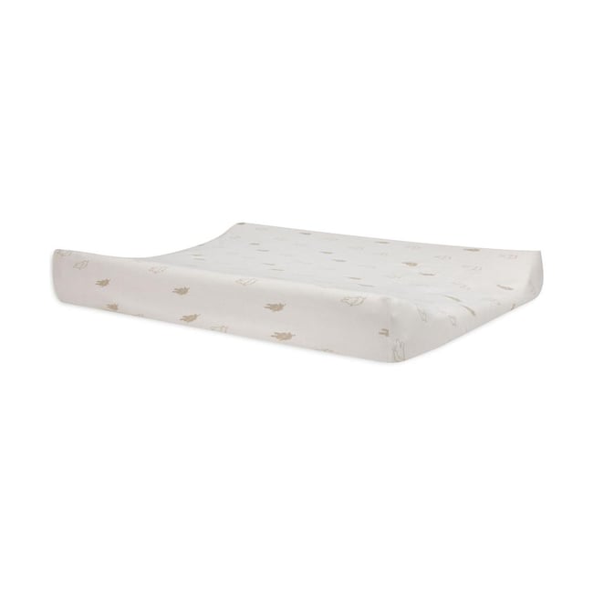 Housse de matelas à langer en jersey blanc, beige <span itemprop=
