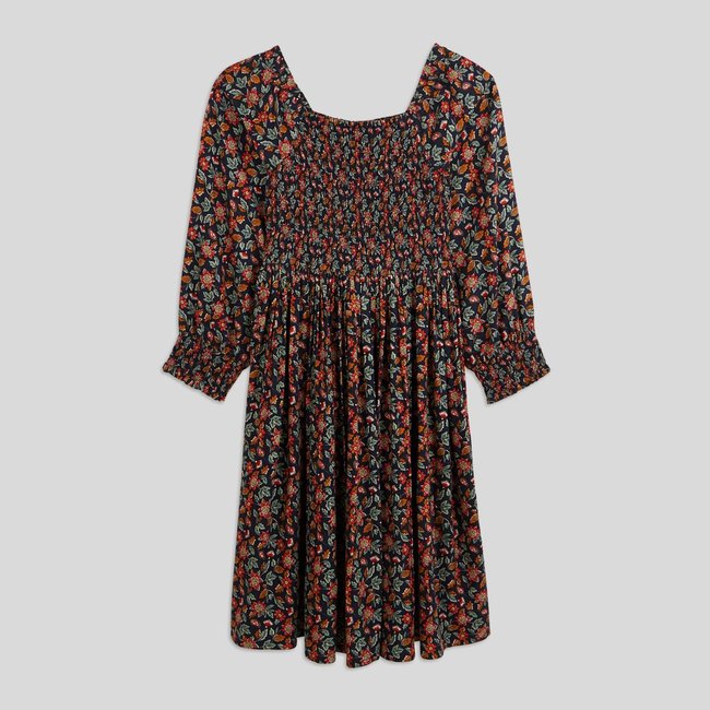 Robe manches longues en viscose imprimée, certifié EcoVero et OEKO-TEX marine <span itemprop=