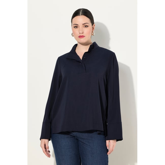 Tunique col montant marine <span itemprop=