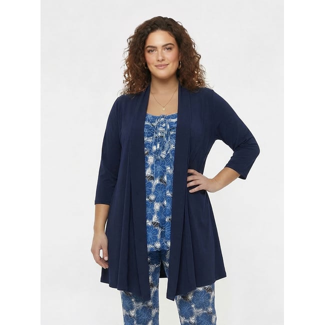 Cardigan avec manches longues bleu <span itemprop=