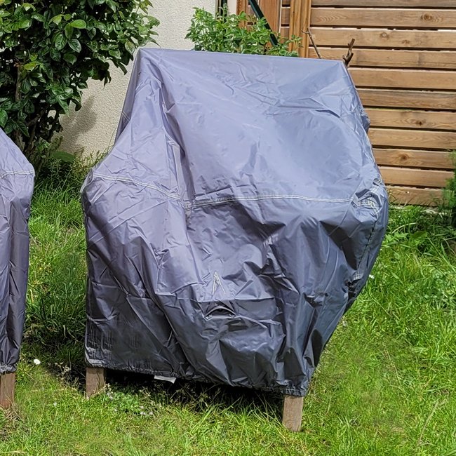 Housse pour fauteuil de jardin gris <span itemprop=