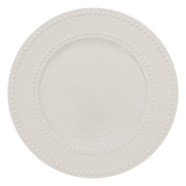 Lot de 6 assiettes en porcelaine PERLE Couleur blanc <span itemprop=