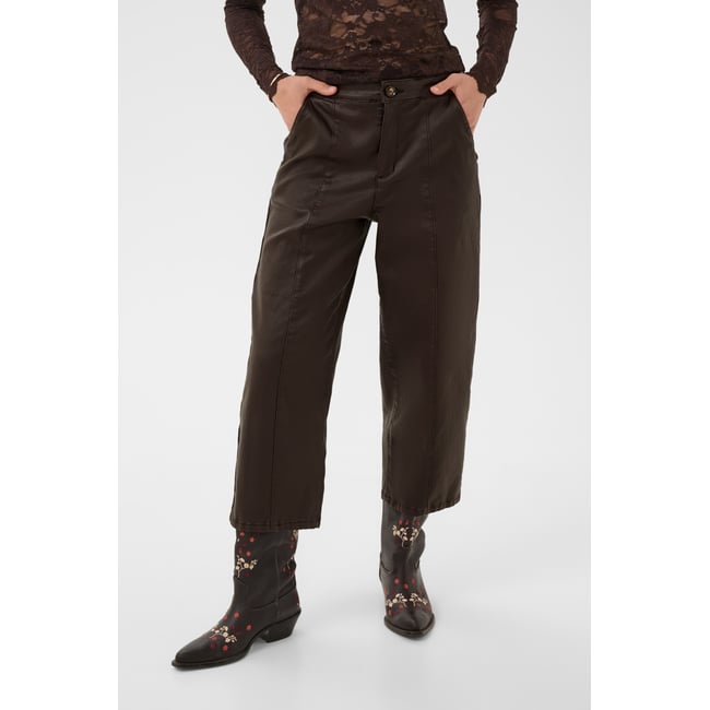Pantalon casual marron java <span itemprop=
