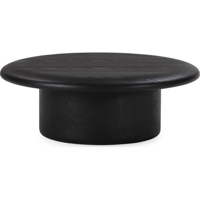 Table basse ronde en noyer Couleur noir <span itemprop=
