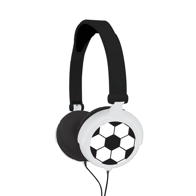 Casque stéréo filaire – design Football noir <span itemprop=