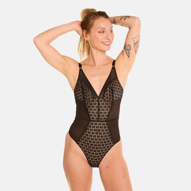 Body tanga MERVEILLEUX noir <span itemprop=