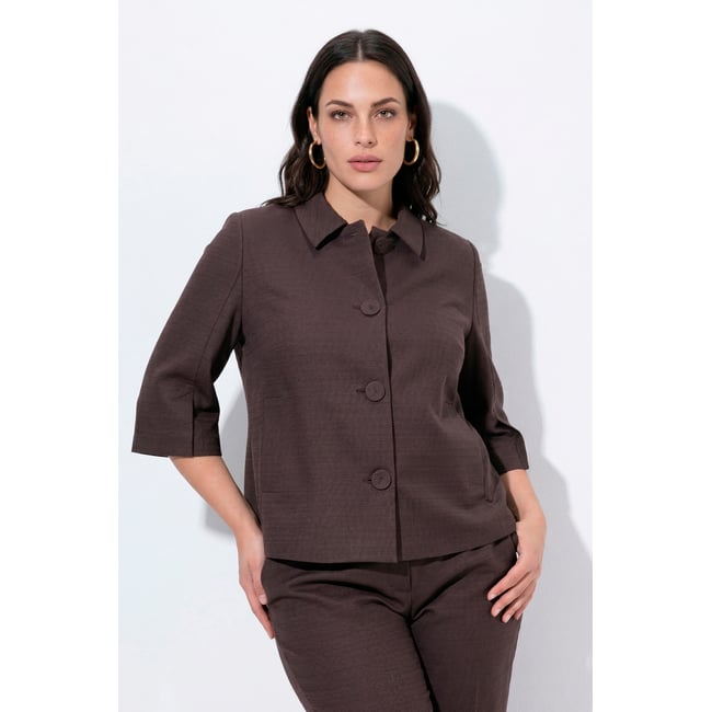 Veste coupe évasée acajou <span itemprop=