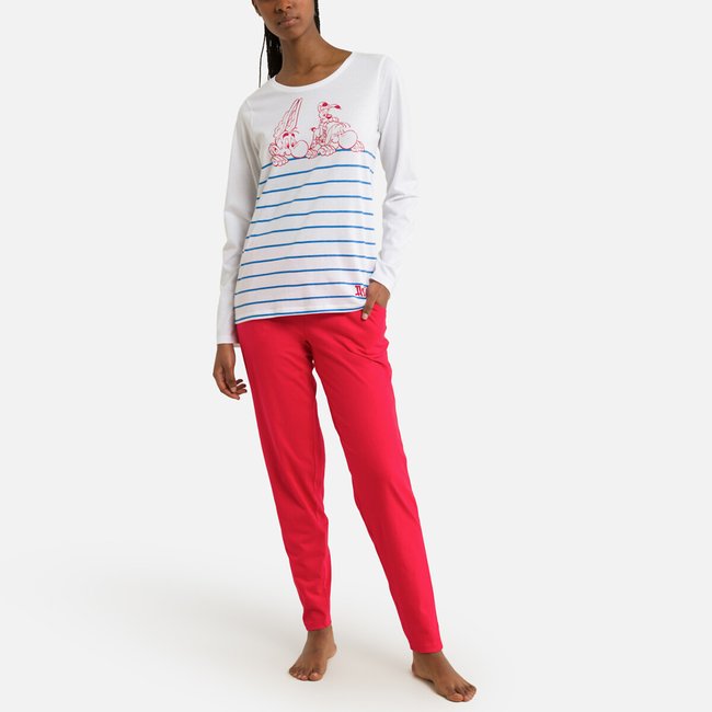 Pijama estilo marinheiro, em algodão, Asterix branco/vermelho <span itemprop=