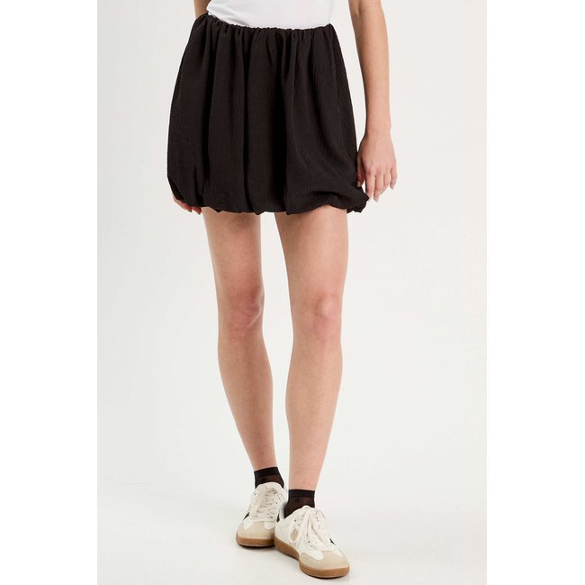 Jupe évasée effet boule noir <span itemprop=
