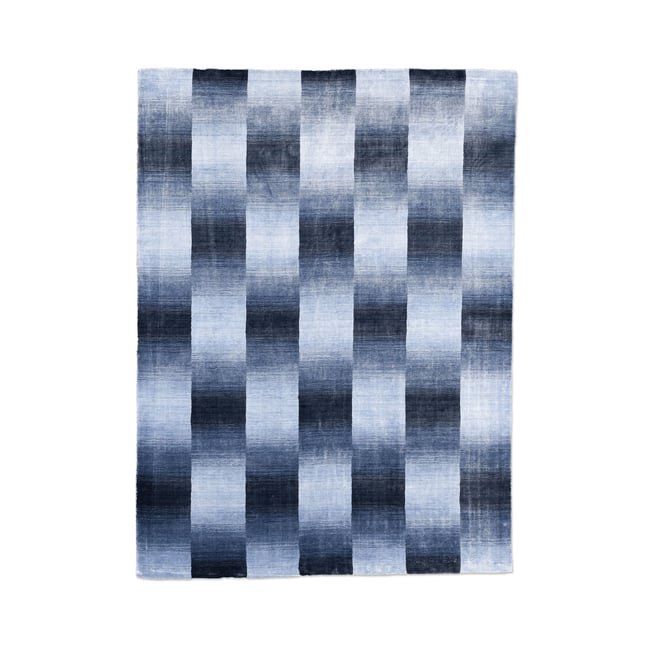 Tapis salon Palmyra, fait main, 100% laine Couleur bleu <span itemprop=