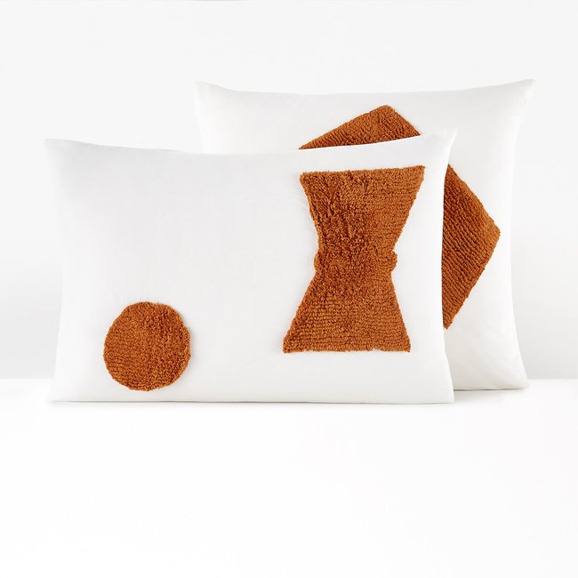 Funda de almohada de algodón, Balanka blanco roto <span itemprop=