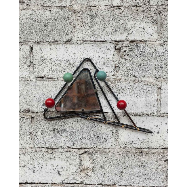 Miroir triangulaire Igor N°1100 - Bon état Couleur noir <span itemprop=