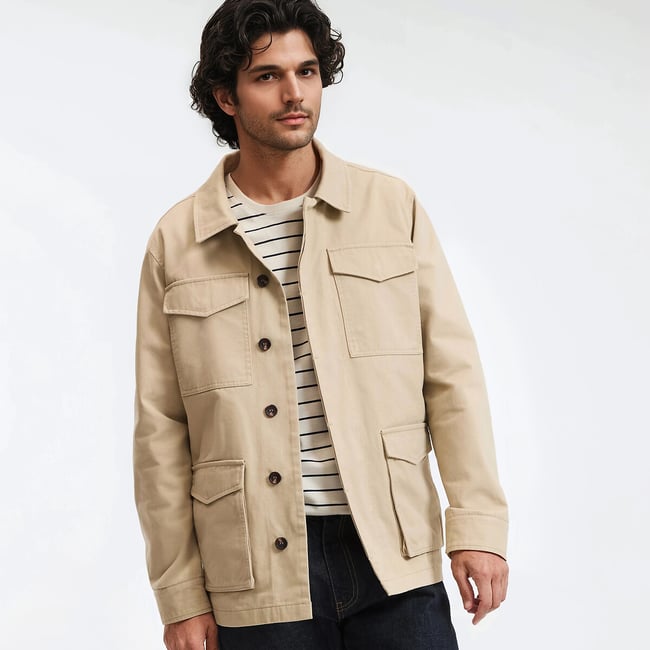 Куртка-сафари средней длины бежевый LA REDOUTE COLLECTIONS