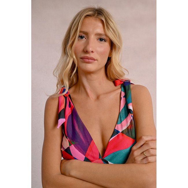 Maillot de bain une pièce, épaules nouées multico donna <span itemprop=