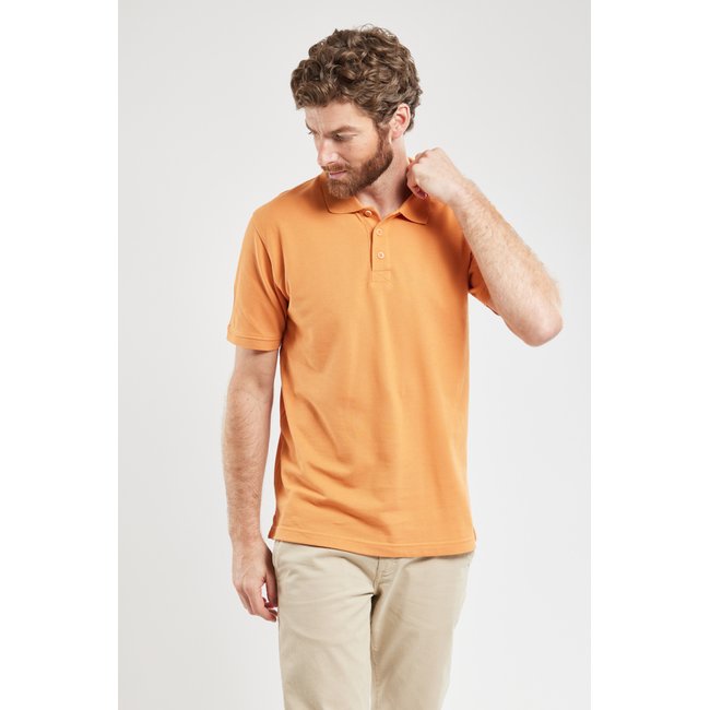 Polo manches courtes en maille piquée rusty <span itemprop=