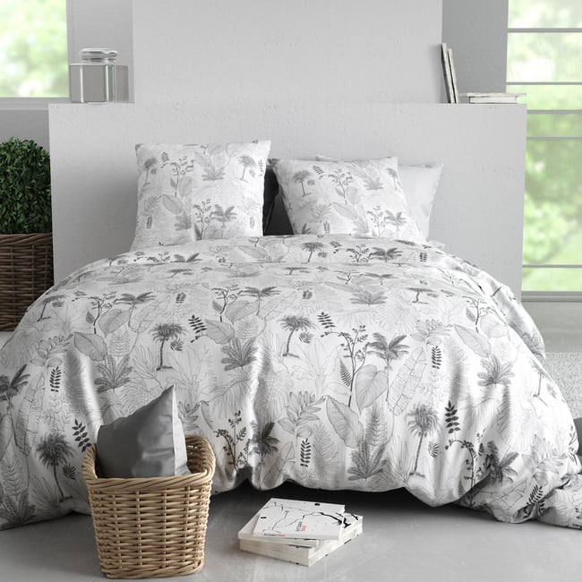 Paure coton imprimée couette et 2 taies, MERIGOLD multicolore <span itemprop=